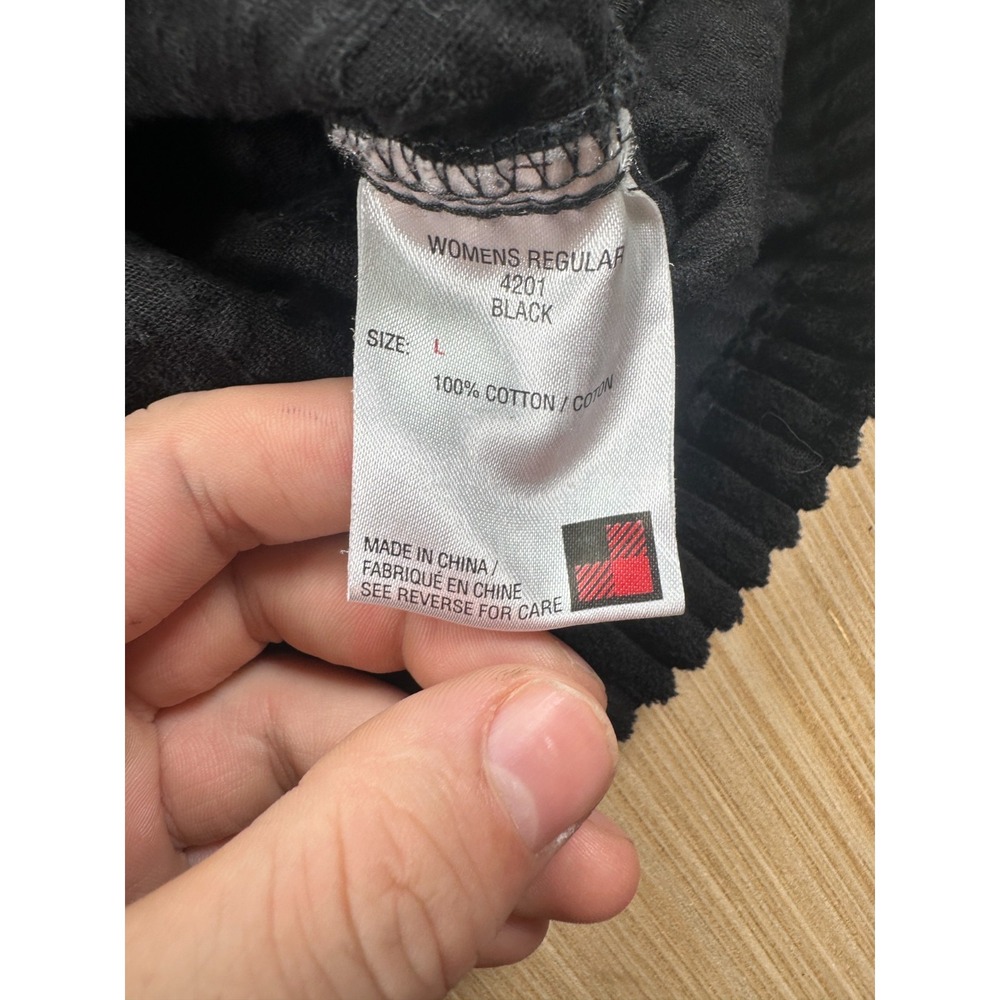 Woolrich Woolen Mill Corduroy Vest Womens Large Black Cotton Mock Neck‎ Zip Up - Picture 3 of 5